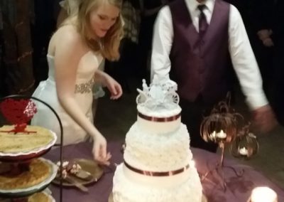 Wedding cake tasting at venue in Grass Valley CA