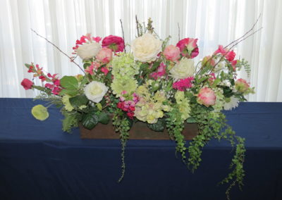 Stunning faux flower arrangement rental for Nevada County venue
