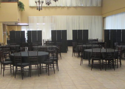 Tables and stage are set to meet your venue needs in Grass Valley