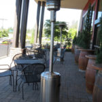 Outdoor patio heating keeps guests comfy at Grass Valley venue.