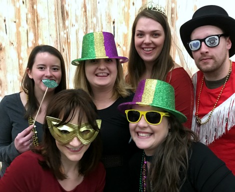 Guests having fun with props at our photo booth!