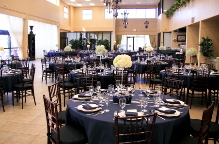 The Foothills Event Center all set up for a wedding reception