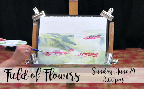 Paint & sip with us to create this beautiful field of flowers in watercolor!
