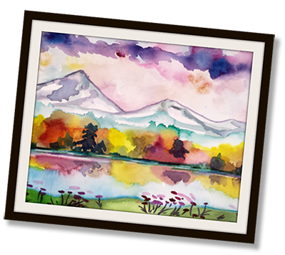 Fall Reflections, watercolor