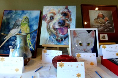 Artwork available at the silent auction of a past AnimalSave event