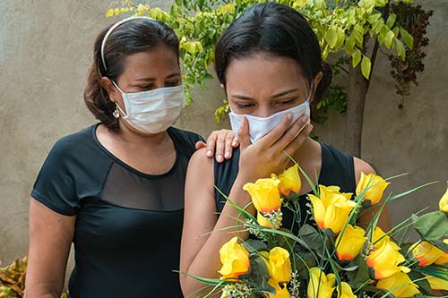 Mourners during the pandemic